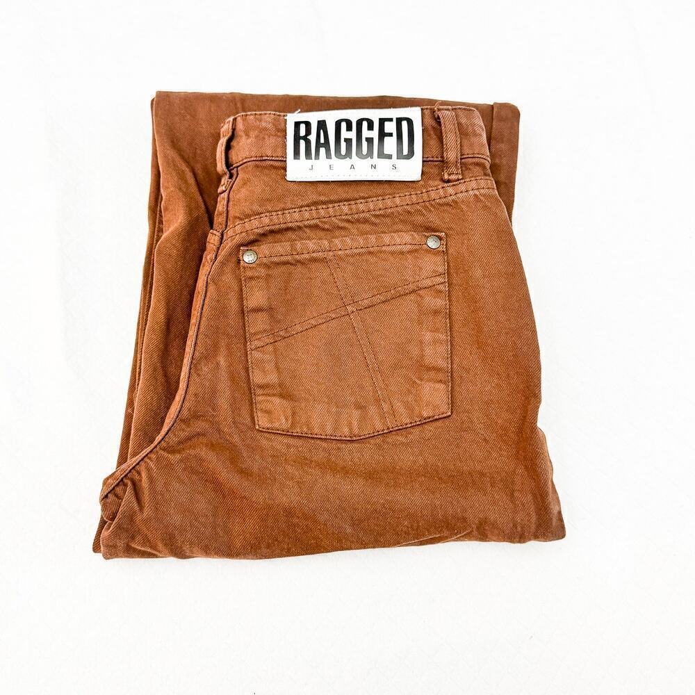 Ragged Priest Wide Leg Brown Denim Zip Up Jeans Size 24